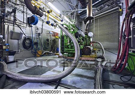 Stock Image - "Engine test bench for gas engines at GE Energy, Jenbach, North Tyrol, Austria, Europe". Fotosearch