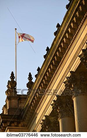 "English flag flying on the Town Hall, Leeds, West Yorkshire, England, United Kingdom, Europe" View Large Photo Image Stock Photograph - "English flag flying on the Town Hall, Leeds, West Yorkshire, England, United Kingdom, Europe". Fotosearch