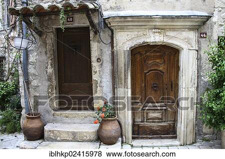 Entrance, doorway in an alley, Tourrette-sur-Loup, historic town centre, France, Europe View Large Photo Image Stock Photo - Entrance, doorway in an alley, Tourrette-sur-Loup, historic town centre, France, Europe. Fotosearch
