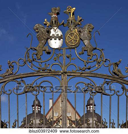 "Entrance gate of Schloss Neuenhof castle, Ludenscheid, Sauerland, North Rhine-Westphalia, Germany, Europe" View Large Photo Image Stock Photo - "Entrance gate of Schloss Neuenhof castle, Ludenscheid, Sauerland, North Rhine-Westphalia, Germany, Europe". Fotosearch