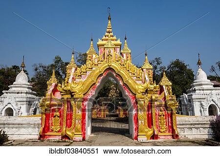 "Entrance gate, Tipitaka chedis or stupas, Kuthodaw Paya or Kuthodaw Pagoda, temple complex in Mandalay, Mandalay Region, Myanmar, Asia" View Large Photo Image Stock Image - "Entrance gate, Tipitaka chedis or stupas, Kuthodaw Paya or Kuthodaw Pagoda, temple complex in Mandalay, Mandalay Region, Myanmar, Asia". Fotosearch