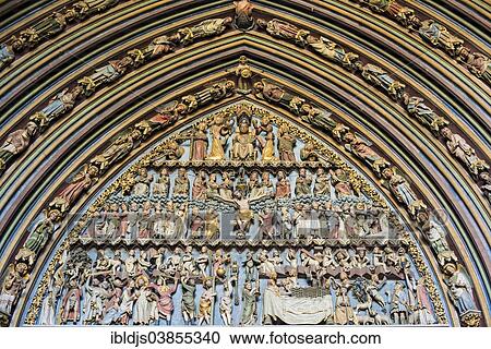 Stock Image - "Entrance portal of the Freiburg Minster, Freiburg im Breisgau, Black Forest, Baden-Wuerttemberg, Germany, Europe". Fotosearch