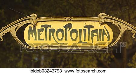 "Entrance sign to the Metro, designed by Hector Guimard, Paris, Ile-de-France, France, Europe" View Large Photo Image Stock Image - "Entrance sign to the Metro, designed by Hector Guimard, Paris, Ile-de-France, France, Europe". Fotosearch