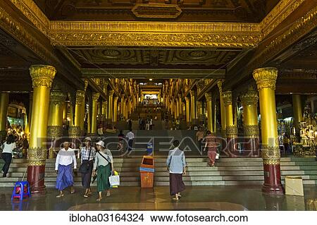 "Entrance to Shwedagon Pagoda, Rangun, Yangon Region, Myanmar, Burma, Asia" View Large Photo Image Picture - "Entrance to Shwedagon Pagoda, Rangun, Yangon Region, Myanmar, Burma, Asia". Fotosearch