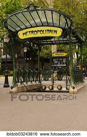 "Entrance to the Metro, designed by Hector Guimard, Abbesses metro station, Paris, Ile-de-France, France, Europe" View Large Photo Image Stock Photograph - "Entrance to the Metro, designed by Hector Guimard, Abbesses metro station, Paris, Ile-de-France, France, Europe". Fotosearch