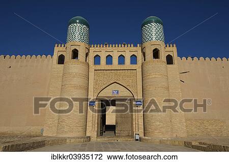 Stock Image - "Entrance to the old fortress Kox'na Ark or Ark Kukhna, Itchan Kala, Khiva, Uzbekistan, Asia". Fotosearch