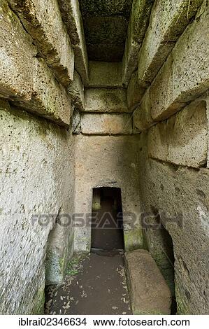 "Entrance tunnel, dromos, of the antique Tomba dei Vasi Greci chamber tomb, Etruscan Necropolis of La Banditaccia, Necropoli della Banditaccia, Cerveteri, province of Rome, Lazio region, Italy, Europe" View Large Photo Image Picture - "Entrance tunnel, dromos, of the antique Tomba dei Vasi Greci chamber tomb, Etruscan Necropolis of La Banditaccia, Necropoli della Banditaccia, Cerveteri, province of Rome, Lazio region, Italy, Europe". Fotosearch