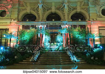 "Entrance with plants, closed for renovation, Hotel de Paris, Monte Carlo, Monaco, Europe" View Large Photo Image Stock Photo - "Entrance with plants, closed for renovation, Hotel de Paris, Monte Carlo, Monaco, Europe". Fotosearch