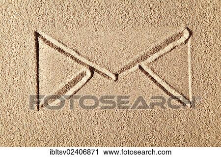 "Envelope, drawn in sand" View Large Photo Image Stock Image - "Envelope, drawn in sand". Fotosearch