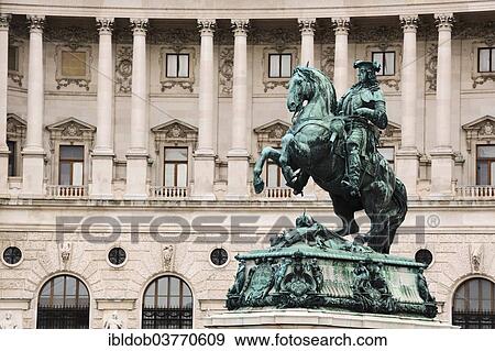 Stock Photo - "Equestrian statue, Prince Eugene of Savoy, Heroes' Square, Vienna, Austria, Europe". Fotosearch