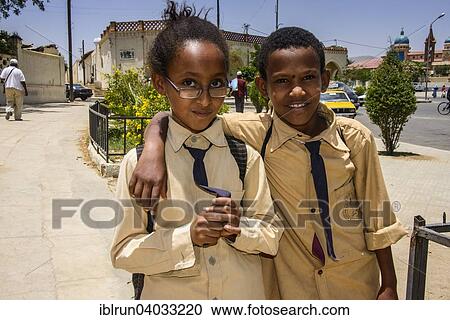 "Eritrean school kids wearing school uniforms, Keren, Eritrea, Africa" View Large Photo Image Stock Image - "Eritrean school kids wearing school uniforms, Keren, Eritrea, Africa". Fotosearch