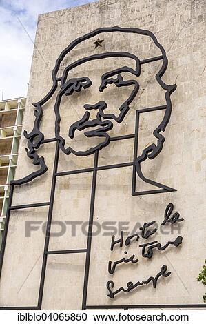 "Ernesto Che Guevara as an art installation and propaganda work of art on a house wall on Revolution Square, house wall of the Interior Ministry, Havana, Cuba, North America" View Large Photo Image Stock Image - "Ernesto Che Guevara as an art installation and propaganda work of art on a house wall on Revolution Square, house wall of the Interior Ministry, Havana, Cuba, North America". Fotosearch