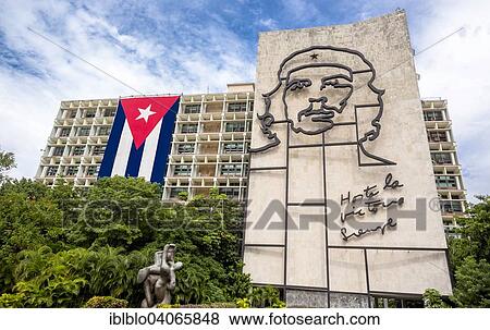 "Ernesto Che Guevara as an art installation and propaganda work of art on a house wall on Revolution Square, house wall of the Interior Ministry, Havana, Cuba, North America" View Large Photo Image Stock Photo - "Ernesto Che Guevara as an art installation and propaganda work of art on a house wall on Revolution Square, house wall of the Interior Ministry, Havana, Cuba, North America". Fotosearch