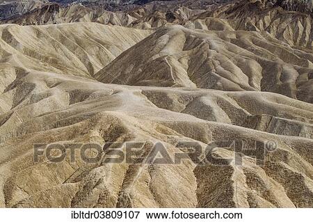 Stock Photo - "Eroded badlands in the Gower Gulch seen from Zabriskie Point, Death Valley National Park, California, USA". Fotosearch