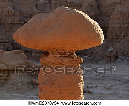 Picture - "Eroded hoodoos and Entrada Sandstone rock formations, Goblins, Goblin Valley State Park, San Rafael Reef Desert, Utah, Southwestern USA, USA". Fotosearch