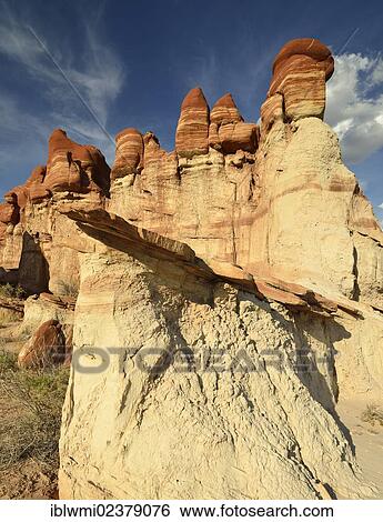 "Eroded hoodoos and rock formations in Blue Mosquito Canyon discolored by minerals, Coal Mine Mesa, Painted Desert, Hopi Reservation, Navajo Nation Reservation, Arizona, Southwest, United States of America, USA" View Large Photo Image Stock Photograph - "Eroded hoodoos and rock formations in Blue Mosquito Canyon discolored by minerals, Coal Mine Mesa, Painted Desert, Hopi Reservation, Navajo Nation Reservation, Arizona, Southwest, United States of America, USA". Fotosearch