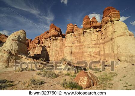 "Eroded hoodoos and rock formations of the Blue Mosquito Canyon, discoloured by minerals, Coal Mine Mesa, Painted Desert, Hopi Reservation, Navajo Nation Reservation, Arizona, Southwestern USA, USA" View Large Photo Image Stock Image - "Eroded hoodoos and rock formations of the Blue Mosquito Canyon, discoloured by minerals, Coal Mine Mesa, Painted Desert, Hopi Reservation, Navajo Nation Reservation, Arizona, Southwestern USA, USA". Fotosearch