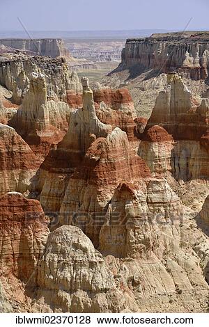"Eroded hoodoos and rock formations discolored by minerals of Coal Mine Canyon, Coal Mine Mesa, Painted Desert, Hopi Reservation, Navajo Nation Reservation, Arizona, Southwest, United States of America, USA" View Large Photo Image Stock Photo - "Eroded hoodoos and rock formations discolored by minerals of Coal Mine Canyon, Coal Mine Mesa, Painted Desert, Hopi Reservation, Navajo Nation Reservation, Arizona, Southwest, United States of America, USA". Fotosearch