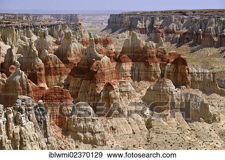 "Eroded hoodoos and rock formations discolored by minerals of Coal Mine Canyon, Coal Mine Mesa, Painted Desert, Hopi Reservation, Navajo Nation Reservation, Arizona, Southwest, United States of America, USA" View Large Photo Image Stock Photo - "Eroded hoodoos and rock formations discolored by minerals of Coal Mine Canyon, Coal Mine Mesa, Painted Desert, Hopi Reservation, Navajo Nation Reservation, Arizona, Southwest, United States of America, USA". Fotosearch