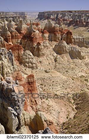"Eroded hoodoos and rock formations discolored by minerals of Coal Mine Canyon, Coal Mine Mesa, Painted Desert, Hopi Reservation, Navajo Nation Reservation, Arizona, Southwest, United States of America, USA" View Large Photo Image Stock Photography - "Eroded hoodoos and rock formations discolored by minerals of Coal Mine Canyon, Coal Mine Mesa, Painted Desert, Hopi Reservation, Navajo Nation Reservation, Arizona, Southwest, United States of America, USA". Fotosearch