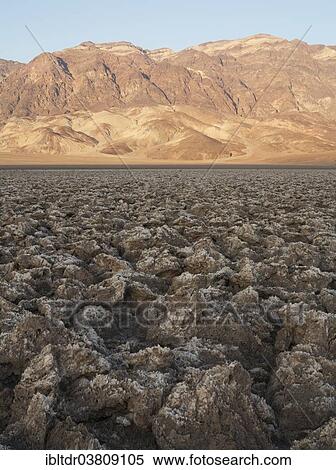 "Eroded rock salt pinnacles on the Devil's Golf Course, a salt pan in the Death Valley, Badwater Basin, Death Valley National Park, California, USA" View Large Photo Image Stock Photography - "Eroded rock salt pinnacles on the Devil's Golf Course, a salt pan in the Death Valley, Badwater Basin, Death Valley National Park, California, USA". Fotosearch