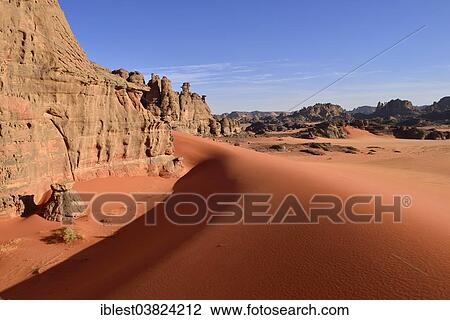 "Eroded sandstone rocks and sand dunes at the Cirque, Tadrart region, Tassili n'Ajjer National Park, Unesco World Heritage Site, Algeria, Sahara, North Africa, Africa" View Large Photo Image Stock Image - "Eroded sandstone rocks and sand dunes at the Cirque, Tadrart region, Tassili n'Ajjer National Park, Unesco World Heritage Site, Algeria, Sahara, North Africa, Africa". Fotosearch