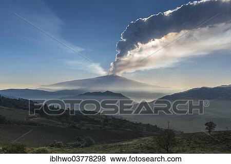 "Eruption column above the new southeast crater, foggy landscape, Mount Etna, at Cesaro, Sicily, Italy, Europe" View Large Photo Image Stock Photo - "Eruption column above the new southeast crater, foggy landscape, Mount Etna, at Cesaro, Sicily, Italy, Europe". Fotosearch
