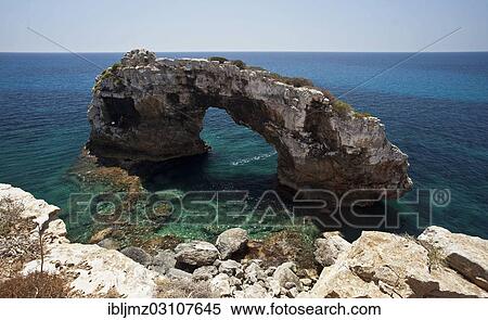 "Es Pontas rock arch, Santanyi, Mallorca, Majorca, Balearic Islands, Spain, Europe" View Large Photo Image Stock Photography - "Es Pontas rock arch, Santanyi, Mallorca, Majorca, Balearic Islands, Spain, Europe". Fotosearch