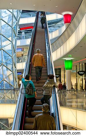 "Escalator, Myzeil shopping center, Frankfurt am Main, Hesse, Germany, Europe" View Large Photo Image Picture - "Escalator, Myzeil shopping center, Frankfurt am Main, Hesse, Germany, Europe". Fotosearch