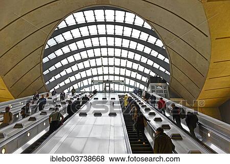 "Escalators at Canary Wharf underground station, London Underground, London, London region, England, United Kingdom, Europe" View Large Photo Image Stock Photo - "Escalators at Canary Wharf underground station, London Underground, London, London region, England, United Kingdom, Europe". Fotosearch