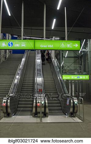"Escalators, Graz Central Station, Hauptbahnhof, Graz, Styria, Austria, Europe" View Large Photo Image Picture - "Escalators, Graz Central Station, Hauptbahnhof, Graz, Styria, Austria, Europe". Fotosearch