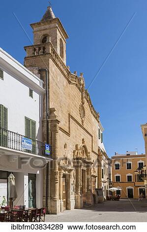 "Esglesia del Roser, Rosary Chapel, with a baroque portal, today used as exhibition space of the city, Ciutadella, Menorca, Balearic Islands, Spain, Europe" View Large Photo Image Stock Photo - "Esglesia del Roser, Rosary Chapel, with a baroque portal, today used as exhibition space of the city, Ciutadella, Menorca, Balearic Islands, Spain, Europe". Fotosearch