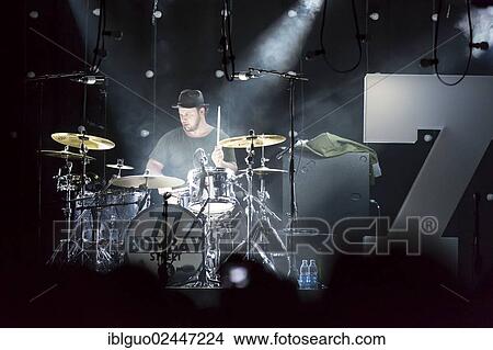 "Esra Buchli, drummer of the Swiss band 77 Bombay Street, performing live at the Schueuer, Lucerne, Switzerland, Europe" View Large Photo Image Picture - "Esra Buchli, drummer of the Swiss band 77 Bombay Street, performing live at the Schueuer, Lucerne, Switzerland, Europe". Fotosearch