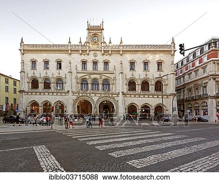 "Estacao de Caminhos de Ferro do Rossio, Lisbon Rossio Railway Station, Lisbon, Lisbon District, Portugal, Europe" View Large Photo Image Stock Photo - "Estacao de Caminhos de Ferro do Rossio, Lisbon Rossio Railway Station, Lisbon, Lisbon District, Portugal, Europe". Fotosearch