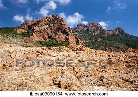 Picture - "Esterel Mountains, Alpes Maritimes, Cote d??Azur, Departement Var, Region Provence-Alpes-Cote d? ÇÖAzur, France, Europe". Fotosearch