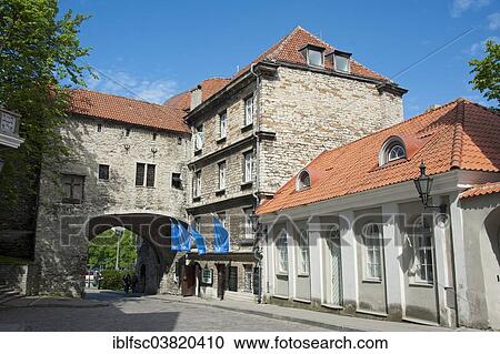 Stock Image - "Estonian Maritime Museum and Great Coastal Gate of the city walls, Tallinn, Estonia, Baltic States, Europe". Fotosearch