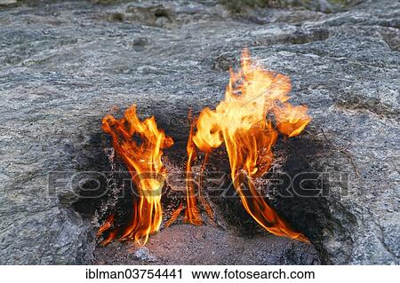 Stock Image - "Eternal flames, Chimaira, Kemer, Lycia, Province of Antalya, Turkey, Asia". Fotosearch