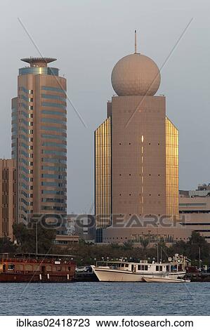 Etisalat Tower on Dubai Creek, Dubai, United Arab Emirates, Middle East, Asia View Large Photo Image Stock Image - Etisalat Tower on Dubai Creek, Dubai, United Arab Emirates, Middle East, Asia. Fotosearch