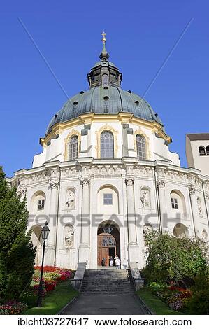 Stock Photo - "Ettal Abbey, Benedictine monastery church, Ettal, Upper Bavaria, Bavaria, Germany, Europe". Fotosearch