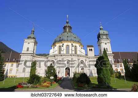 Stock Photo - "Ettal Abbey, Benedictine monastery church, Ettal, Upper Bavaria, Bavaria, Germany, Europe". Fotosearch