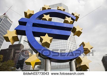 "Euro sign in front of the European Central Bank, Frankfurt, Hesse, Germany, Europe" View Large Photo Image Stock Image - "Euro sign in front of the European Central Bank, Frankfurt, Hesse, Germany, Europe". Fotosearch
