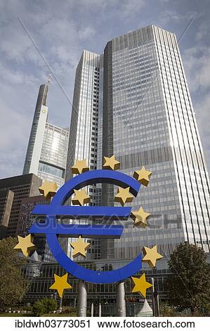 "Euro sign in front of the European Central Bank, Frankfurt, Hesse, Germany, Europe" View Large Photo Image Stock Image - "Euro sign in front of the European Central Bank, Frankfurt, Hesse, Germany, Europe". Fotosearch