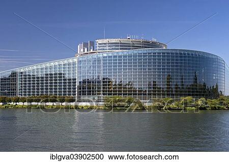 Stock Image - "European Parliament, Strasbourg, Alsace, France, Europe". Fotosearch