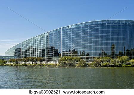 Stock Image - "European Parliament, Strasbourg, Alsace, France, Europe". Fotosearch