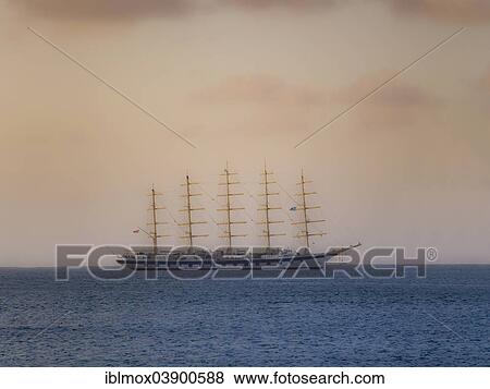 Stock Photo - "European Starling Clipper luxury yacht in Rodney Bay, Saint Lucia, Windward Islands, Lesser Antilles, North America". Fotosearch