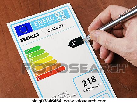 European Union Energy Consumption Label View Large Photo Image Picture - European Union Energy Consumption Label. Fotosearch