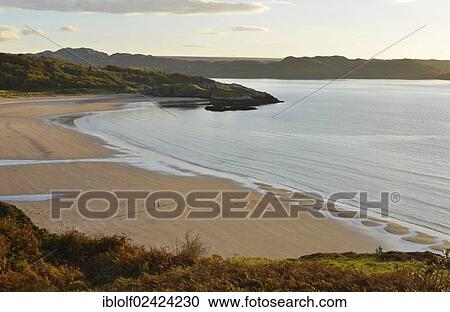 Evening at an autumnal sandy beach with children playing, Gairloch, Loch Gairloch, Western Ross, Scotland, United Kingdom, Europe View Large Photo Image Stock Image - Evening at an autumnal sandy beach with children playing, Gairloch, Loch Gairloch, Western Ross, Scotland, United Kingdom, Europe. Fotosearch
