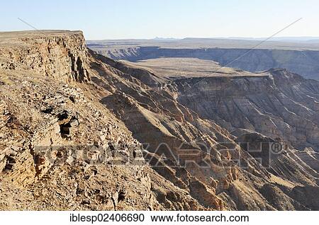 Stock Image - "Evening at the Fish River Canyon, Namibia, Africa". Fotosearch