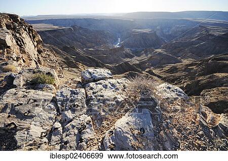 Stock Photo - "Evening at the Fish River Canyon, Namibia, Africa". Fotosearch