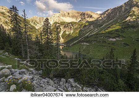 "Evening light above the Soiernseen lakes, Krun, Mittenwald, Karwendel range, Bavaria, Germany, Europe" View Large Photo Image Picture - "Evening light above the Soiernseen lakes, Krun, Mittenwald, Karwendel range, Bavaria, Germany, Europe". Fotosearch